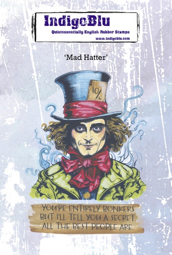 Mad Hatter A6 Red Rubber Stamp